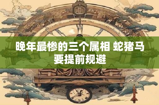 详细阅读:晚年最惨的三个属相 蛇猪马要提前规避 晚年最惨的三个属相 蛇猪马要提前规避