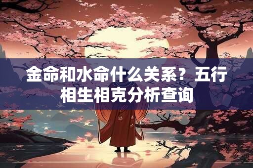 金命和水命什么关系？五行相生相克分析查询