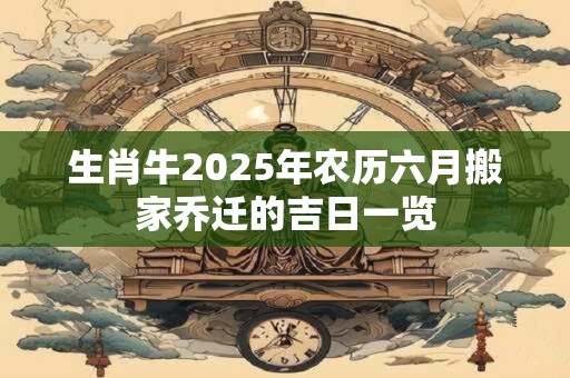 生肖牛2025年农历六月搬家乔迁的吉日一览