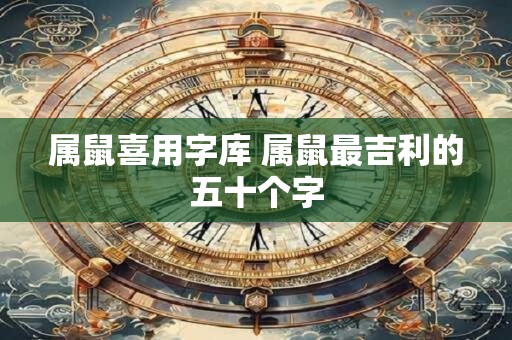 属鼠喜用字库 属鼠最吉利的五十个字