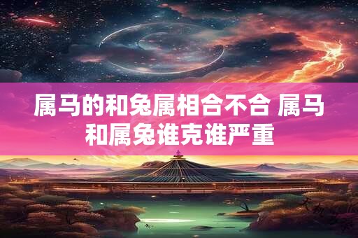 属马的和兔属相合不合 属马和属兔谁克谁严重