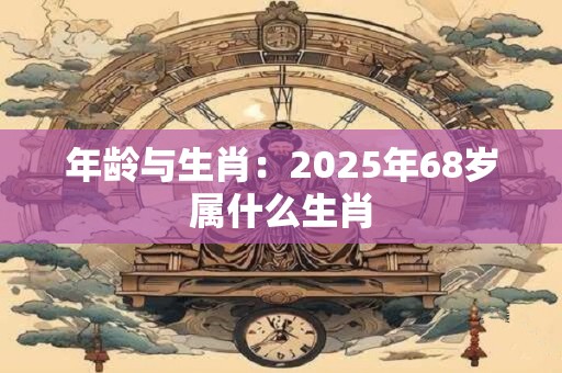 详细阅读:年龄与生肖:2025年68岁属什么生肖 年龄与生肖:2025年68岁属什么生肖