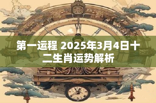 详细阅读:第一运程 2025年3月4日十二生肖运势解析 第一运程 2025年3月4日十二生肖运势解析