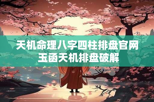 天机命理八字四柱排盘官网 玉函天机排盘破解