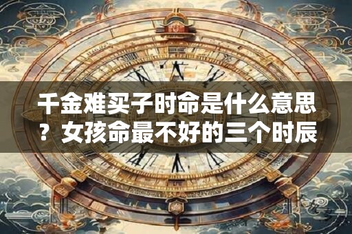 千金难买子时命是什么意思？女孩命最不好的三个时辰