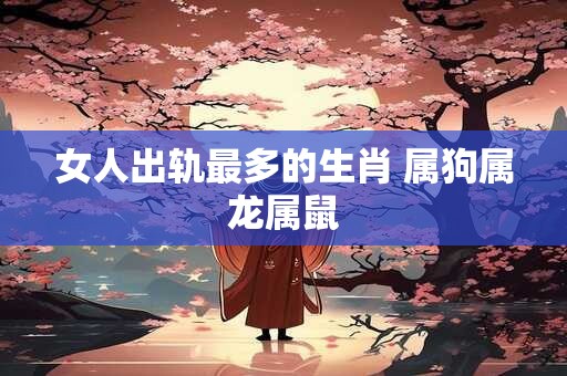 女人出轨最多的生肖 属狗属龙属鼠