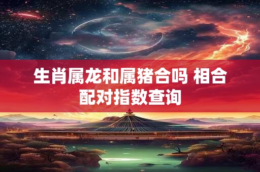 生肖属龙和属猪合吗 相合配对指数查询