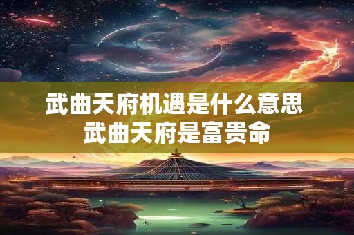 武曲天府机遇是什么意思 武曲天府是富贵命