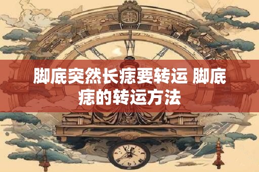 脚底突然长痣要转运 脚底痣的转运方法