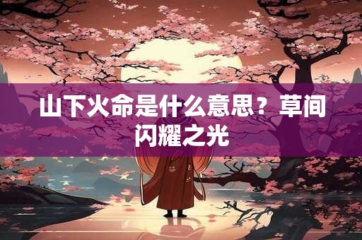 山下火命是什么意思？草间闪耀之光