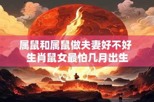属鼠和属鼠做夫妻好不好 生肖鼠女最怕几月出生