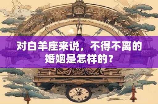 对白羊座来说，不得不离的婚姻是怎样的？