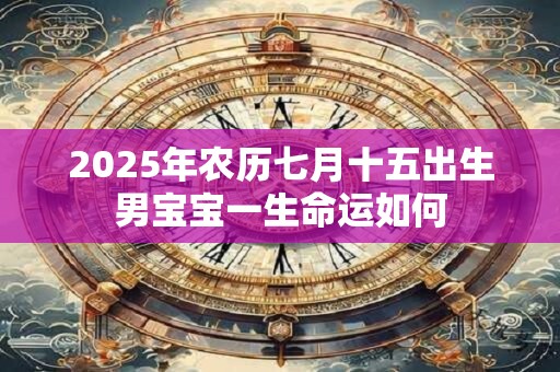 2025年农历七月十五出生男宝宝一生命运如何