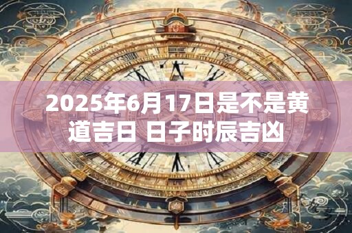 2025年6月17日是不是黄道吉日 日子时辰吉凶