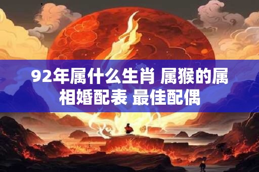 92年属什么生肖 属猴的属相婚配表 最佳配偶