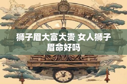 狮子眉大富大贵 女人狮子眉命好吗