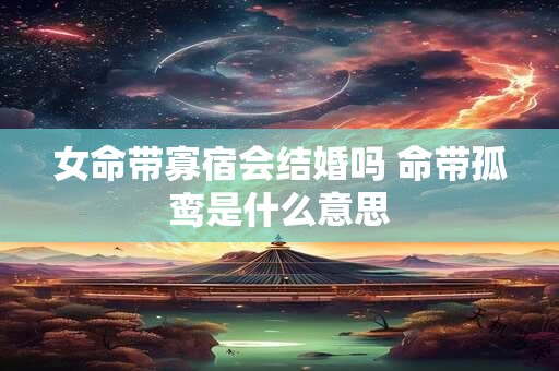 女命带寡宿会结婚吗 命带孤鸾是什么意思