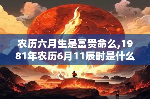 农历六月生是富贵命么,1981年农历6月11辰时是什么命