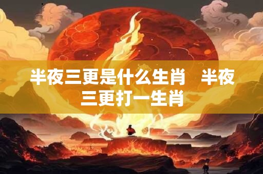 半夜三更是什么生肖   半夜三更打一生肖