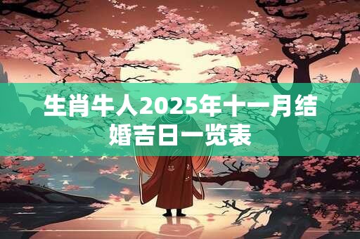 生肖牛人2025年十一月结婚吉日一览表