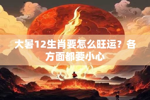 大暑12生肖要怎么旺运？各方面都要小心