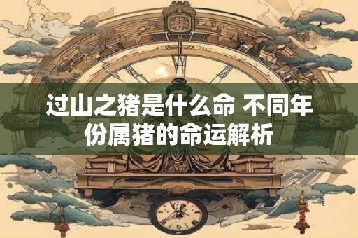 过山之猪是什么命 不同年份属猪的命运解析