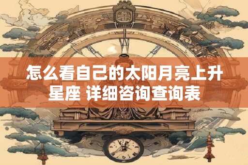 怎么看自己的太阳月亮上升星座 详细咨询查询表