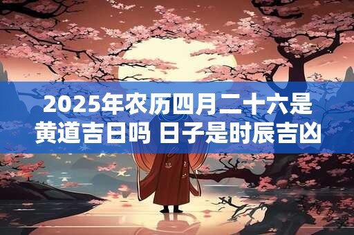 2025年农历四月二十六是黄道吉日吗 日子是时辰吉凶吗