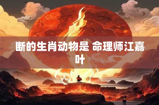 断的生肖动物是 命理师江嘉叶