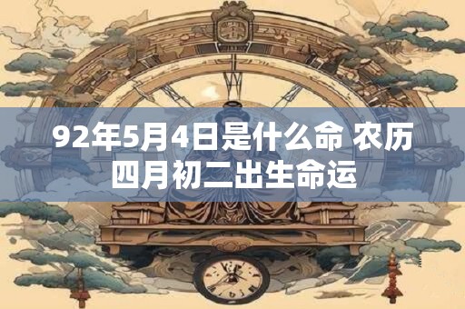 92年5月4日是什么命 农历四月初二出生命运