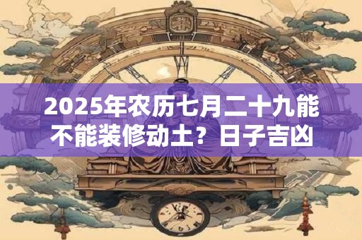 2025年农历七月二十九能不能装修动土？日子吉凶