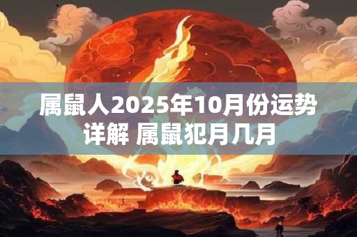 属鼠人2025年10月份运势详解 属鼠犯月几月