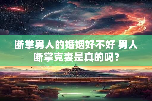 断掌男人的婚姻好不好 男人断掌克妻是真的吗？