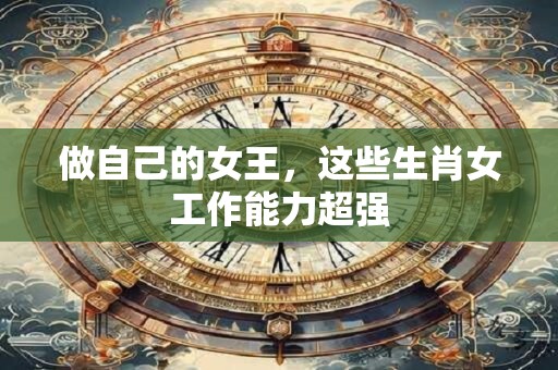 做自己的女王，这些生肖女工作能力超强