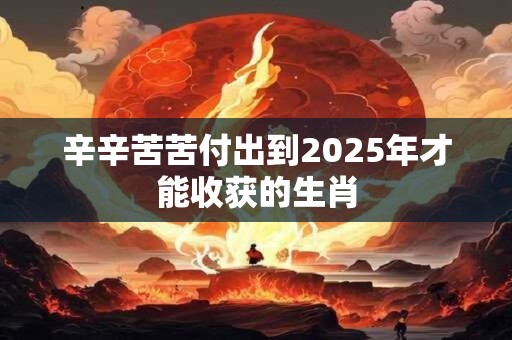 辛辛苦苦付出到2025年才能收获的生肖