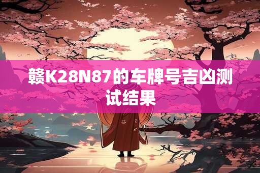 赣K28N87的车牌号吉凶测试结果