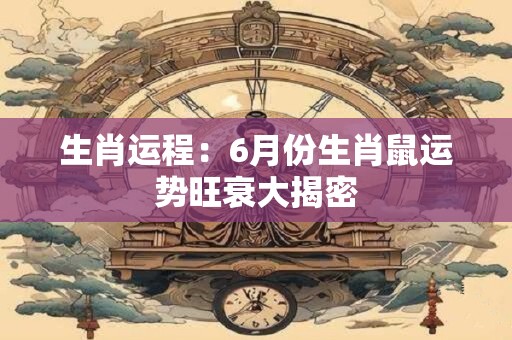 生肖运程：6月份生肖鼠运势旺衰大揭密