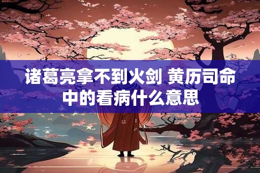 诸葛亮拿不到火剑 黄历司命中的看病什么意思