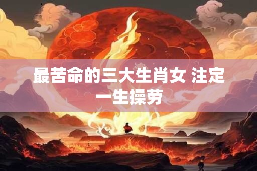 最苦命的三大生肖女 注定一生操劳
