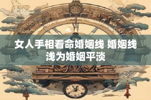 女人手相看命婚姻线 婚姻线浅为婚姻平淡