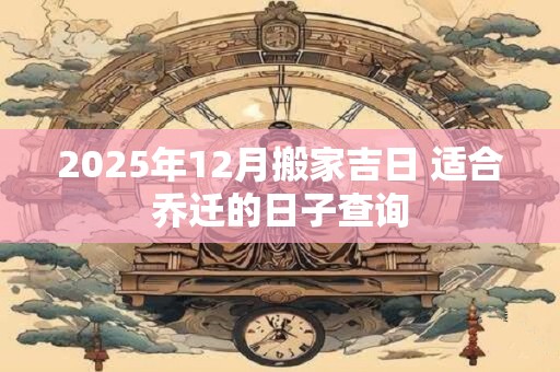 2025年12月搬家吉日 适合乔迁的日子查询