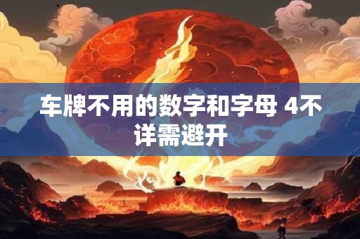 车牌不用的数字和字母 4不详需避开