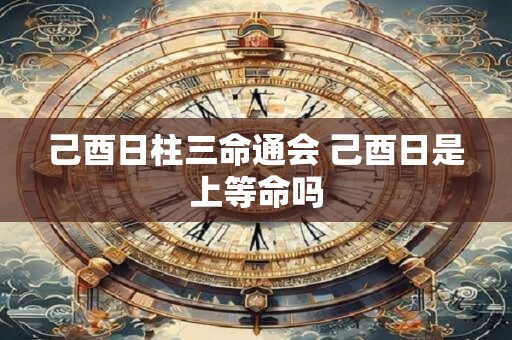 己酉日柱三命通会 己酉日是上等命吗