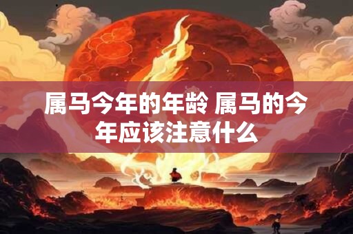 属马今年的年龄 属马的今年应该注意什么