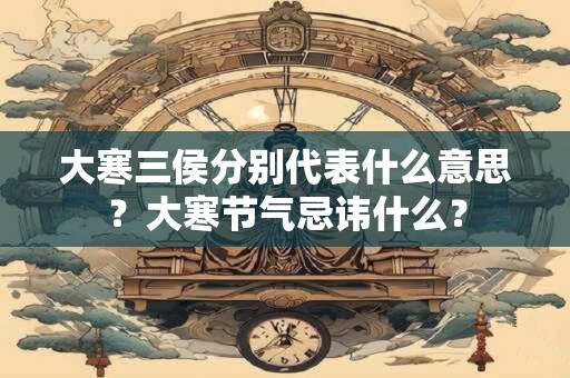 大寒三侯分别代表什么意思？大寒节气忌讳什么？