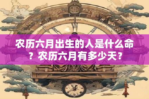 农历六月出生的人是什么命？农历六月有多少天？
