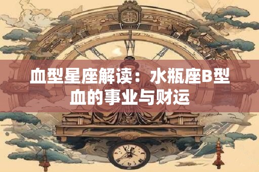 血型星座解读：水瓶座B型血的事业与财运