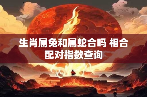 生肖属兔和属蛇合吗 相合配对指数查询