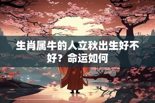 生肖属牛的人立秋出生好不好？命运如何