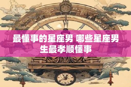 最懂事的星座男 哪些星座男生最孝顺懂事